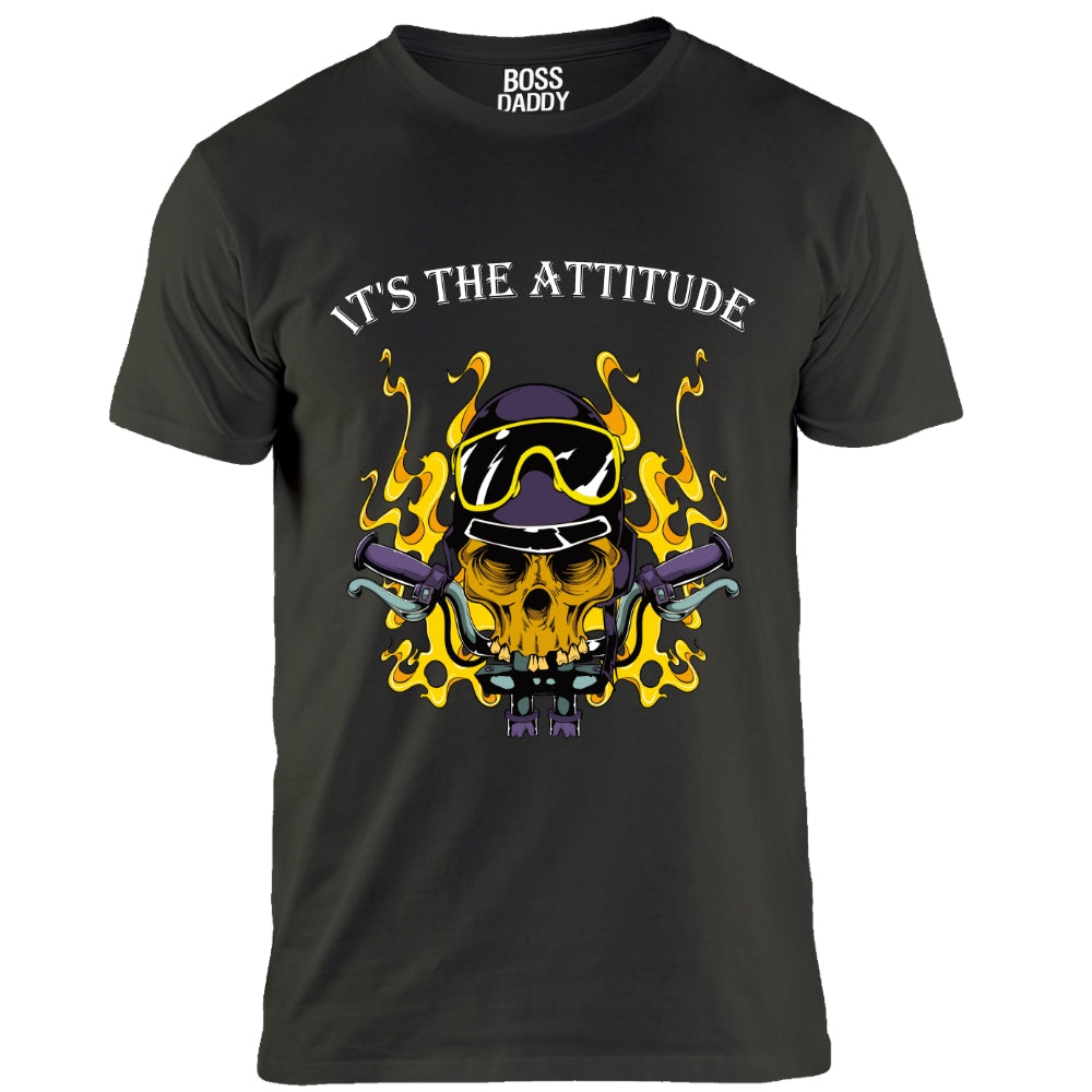 Attitude - Flaming Skull - Graphic T ShirtClassically Styled