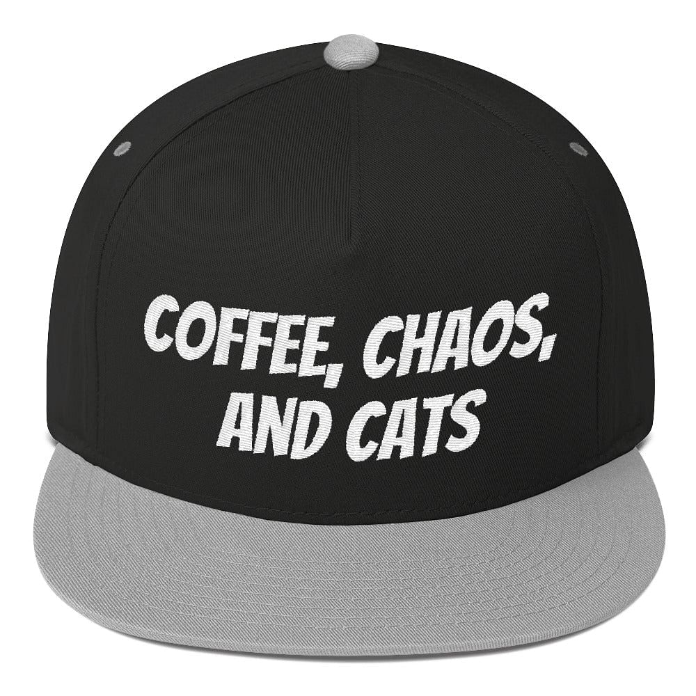 Coffee, Chaos, and Cats - Flat Bill CapClassically Styled