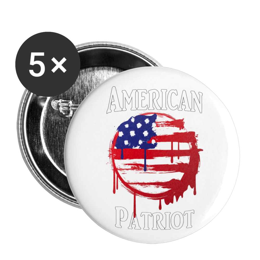 American Patriot Buttons (5-pack) - white