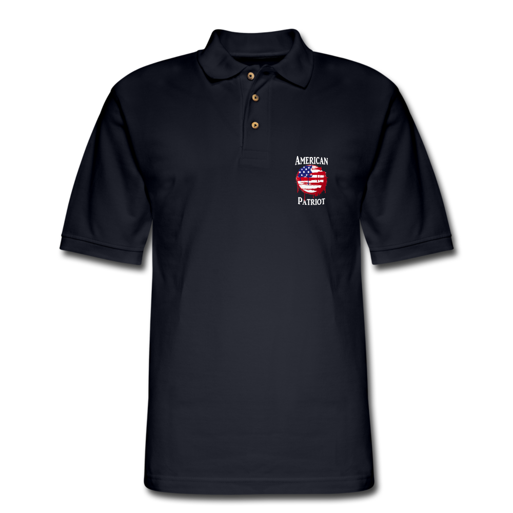 American Patriot Men's Pique Polo Shirt - midnight navy