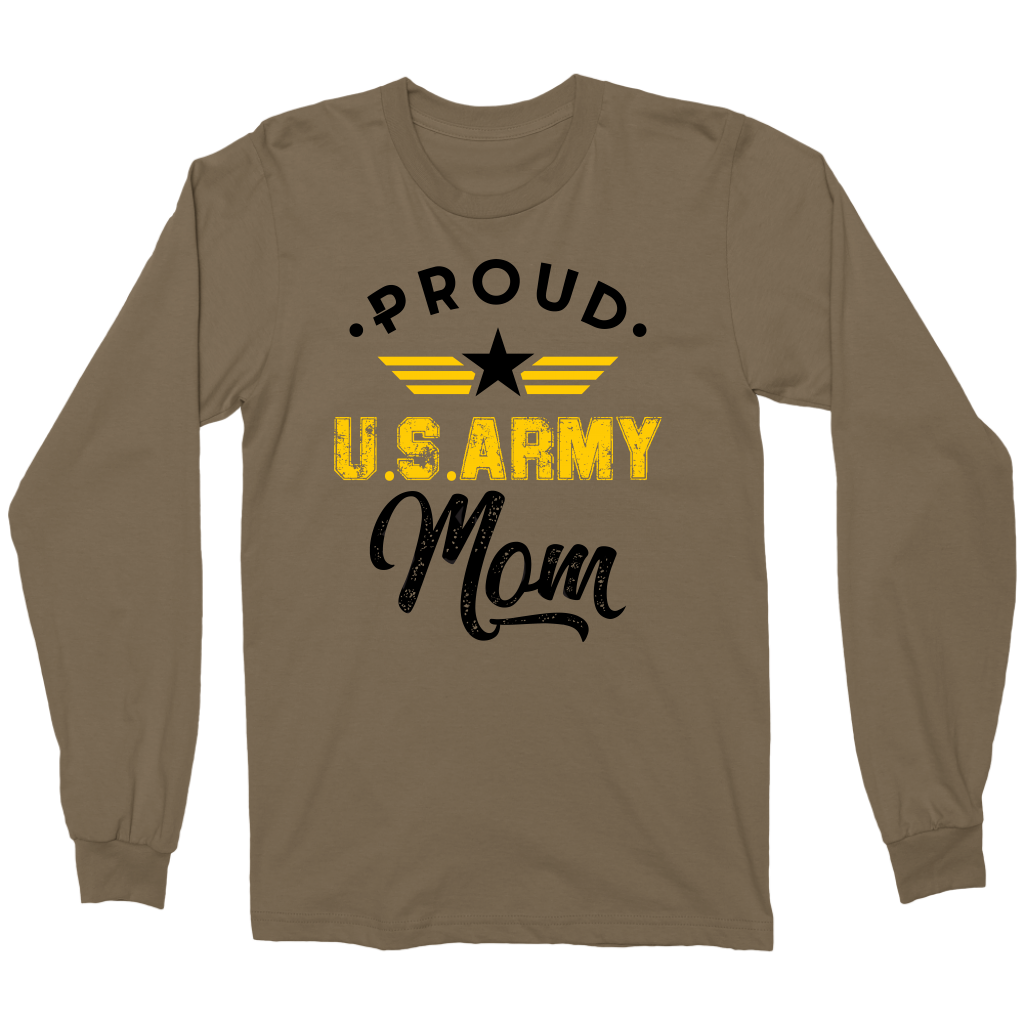 Proud US Army Mom Long Sleeve - Military Tan